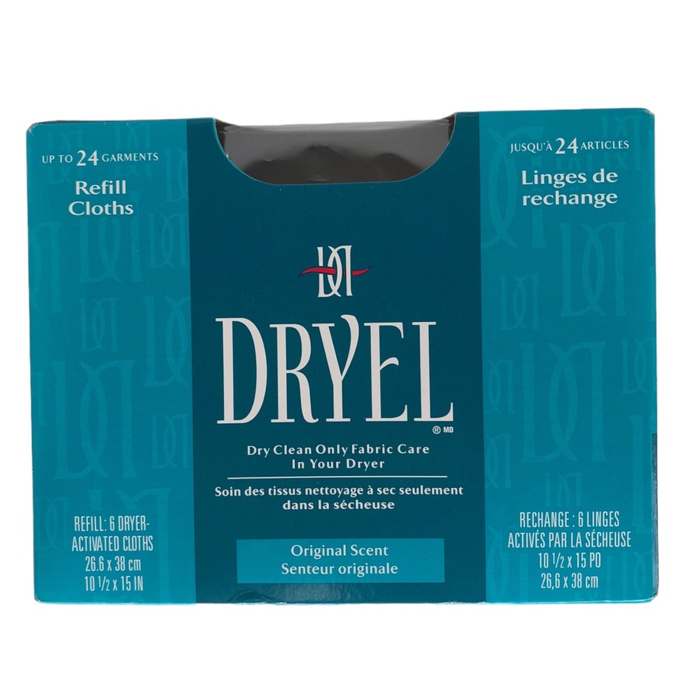 🆕 DRYEL 6 Dryer Activated Refill Cloths Original Scent DRY CLEAN AT HOME